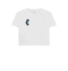 White Seahorse White Crop Top | White T-shirt | White Tops for Women